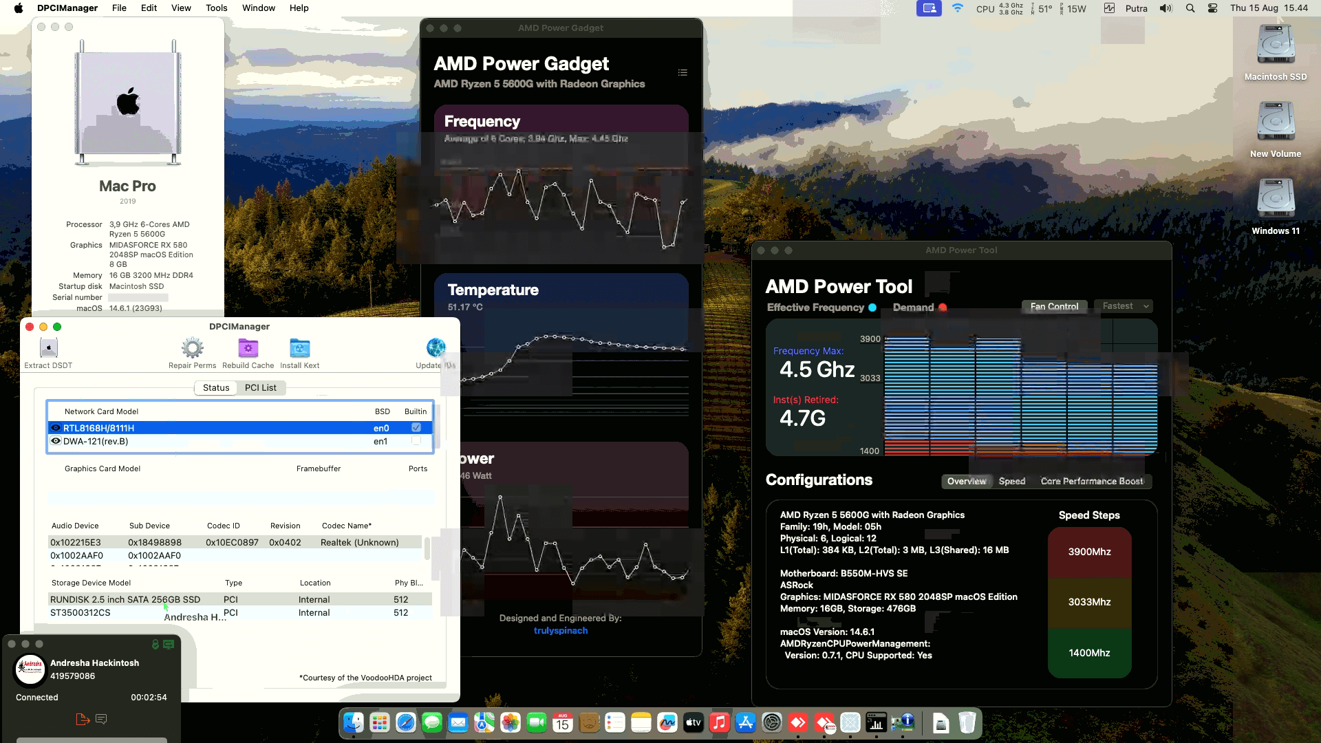 Success Hackintosh macOS Sonoma 14.6.1 Build 23G93 in Asrock B550M-HVS SE + AMD Ryzen 5 5600G + MidasForce RX 580 2048SP